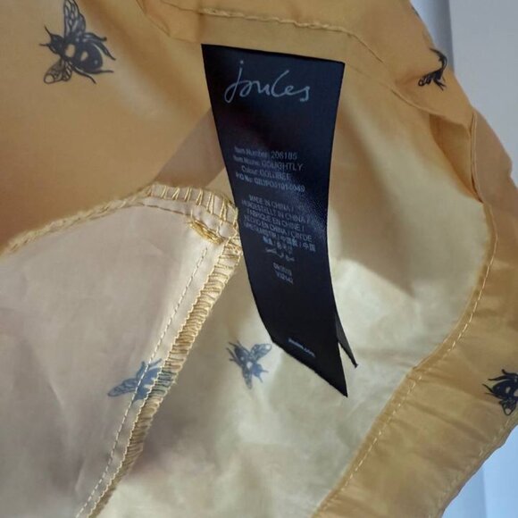 Joules Right As Rain Yellow Bee Print Raincoat Women's US 10 / EU 42 - Picture 11 of 11